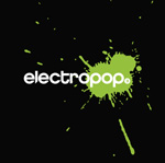 Kokoelman "Electropop Vol. 3" etukannessa musta pohjaväri ja sen keskellä valkoisella värillä kokoelman nimi. Nimen oikealla puolen on kirkkaanvihreä maaliroiske.