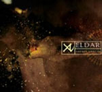 "Amesha Spentas" -albumin etukannessa näkyy ruskea lähikuva jonkinlaisesta abstraktista liejusta tai esineestä, joka on väritykseltään musta ja valkoinen. Kuvan oikeassa laidassa valkoinen symboli, jonka oikealla puolella lukee Eldarin nimi.