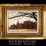 Endless Asylumin albumin etukannessa koristeelliset taulukehykset ja niiden sisällä valokuva kerrostalosta. Albumin nimi on "Danvers State Hospital — Beyond Mental Illness".