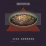 Lisa Gerrardin "Departum"-albumin etukannessa haaleaa violettia pohjavärinä ja sen päällä ovaalinmuotoinen valokuva jonkinlaisesta metsämaisemasta, jonka alla suuri pyramidia muistuttava hahmo ja sen takana kulmikas suorakulmio.