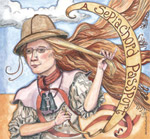 Steampunk-kokoelman "A Sepiachord Passport" etukannessa näkyy piirros hattupäisestä naisesta, joka pukeutunut värikkääseen ja vanhanaikaiseen leninkiin. Naisen hiukset hulmuavat tuulessa.