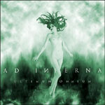 Vihreäsävyinen piirros alastomasta naisesta, joka leijuu pilvien keskellä. Alaosassa lukee Ad Inferna tikkukirjaimilla.