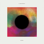 "Apnea"-albumin etukannessa vaaleanharmaat kehykset, joiden keskellä musta rinkula ja sen ympärillä värikkäitä läiskiä.