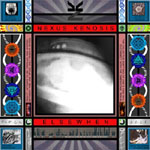 Värikäs ja hyvin symmetrinen läjä suorakulmioita ja neliöitä, joiden keskellä mustavalkoinen valokuva jostain asiasta.