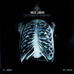 Musta tausta, jota vasten tietokoneella luotu kuva ihmisen luurangon rintaosasta. Kuvan yläosasa lukee valkoisella Dulce Liquido.