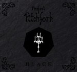 Tummanharmaa pohjaväri, jonka päällä mustalla värillä Project Pitchforkin logo ja kvuan alaosassa "Black"-albumin nimi mustalla.