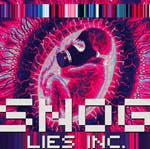 Violettia ja vaaleanpunaista väriä, jota räiskähtelevin ryppäin halki kuvan. Alaosassa lukee valkoisella Snog ja sen alla "Lies Inc.".