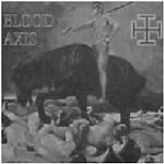 Mustavalkoinen kansikuva Blood Axis -yhtyeen "The Gospel Of Inhumanity" -albumista. Kuvassa näkyy mies, joka istuu hevosen selässä.