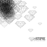 Valkoinen tausta, jota vasten timanttien ääriviivoja mustalla värillä ja oikeassa yläkulmassa tiiviinä läjänä. Kuvan oikeassa alakulmassa Stupre-logo mustalla.