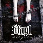 "The Book of Violence" -levyn kannessa kettinkiä, jota vasten roikkuu kaksi ihmisen jalkaa. Jaloissa olevat varpaankynnet on lakattu punaisiksi.