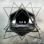 "Shallow Graves" -albumin etukannessa monisärmäinen kehikko, jonka sisällä lukee valkoisella värillä hakasulkeiden sisällä Product.