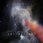 Futuristinen suurta sienipilveä ja utuista, eri väristä savua ja pölyä esittävä kansitaide.