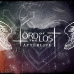 "Afterlife"-singlen kannessa näkyy Lord of the Lostin logo valkoisella värillä. Taustalla erilaisia symboleita abstraktia taustakuviota vasten.