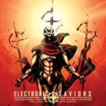 Piirros haarniskaan pukeutuneesta ihmishahmosta, jonka kädet levitettyinä sivuille. Kuvan alaosassa lukee "Electronic Saviors Vol. 3: Remission" -kokoelman nimi valkoisella värillä.