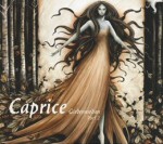 Piirros pitkään leninkiin pukeutuneesta solakasta naishahmosta, jolla hiukset rönsyilevät eri suuntiin.