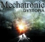 Mustalla värillä Mechatronic kuvan yläosassa. Taustalla näkyy pilvinen taivas tai savua, jonka alla valkoisena ja keltaisena hohtava valopallo.