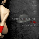 Tummanharmaata taustaa vasten vasemmalla puolen valokuva naisen alastomasta selkäpuolesta. Oikealla Kommand+Kontrolin logo.