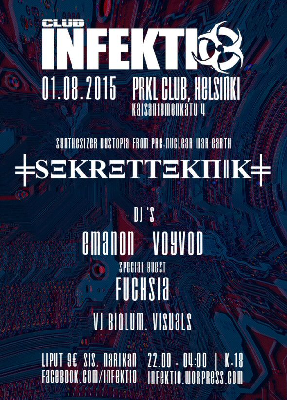 Club Infektio 1.8.2015 <code> PRKL Club, Helsinki." title="Club Infektio 1.8.2015 </code> PRKL Club, Helsinki.
