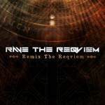 Lähes mustaa taustaa vasten valkoisella värillä Rave the Reqviem -logo ja sen alla levyn "Remix the Reqviem" nimi.