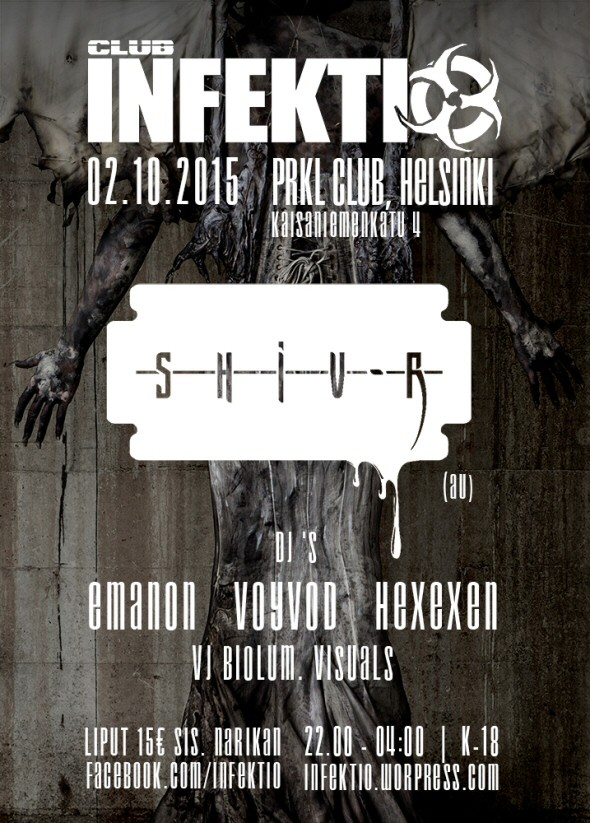 Club Infektio 2.10.2015 <code> PRKL Club, Helsinki, Kaisaniemenkatu 4." title="Club Infektio 2.10.2015 </code> PRKL Club, Helsinki, Kaisaniemenkatu 4.