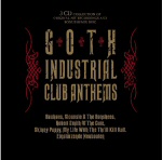 Musta tausta, jota vasten koristeellisin kirjaimin levyn "Goth Industrial Club Anthems" kansitaide.