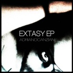 Mustavalkoinen piirros tai valokuva, jossa sekaisin mustaa ja valkoista väriä. Kuvan keskellä lukee valkoisella ja tikkukirjaimin "Extasy EP".