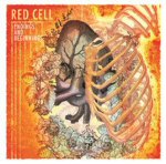 Oranssia ja keltaista väriä taustalla ja värien päälle piirretty erittäin yksityiskohtainen halkileikkaus ihmisen rintakehästä luineen ja sisäelimineen.