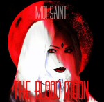 Mustaa taustaa vasten piirros tai valokuva verenpunaisesta kuusta, jonka päällä kalpean naishahmon kasvot.