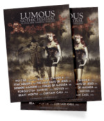 Lumous Gothic Festival 2008:n flaijereita sommiteltuna kolme kappaletta lomittain.